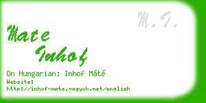 mate inhof business card