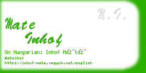 mate inhof business card